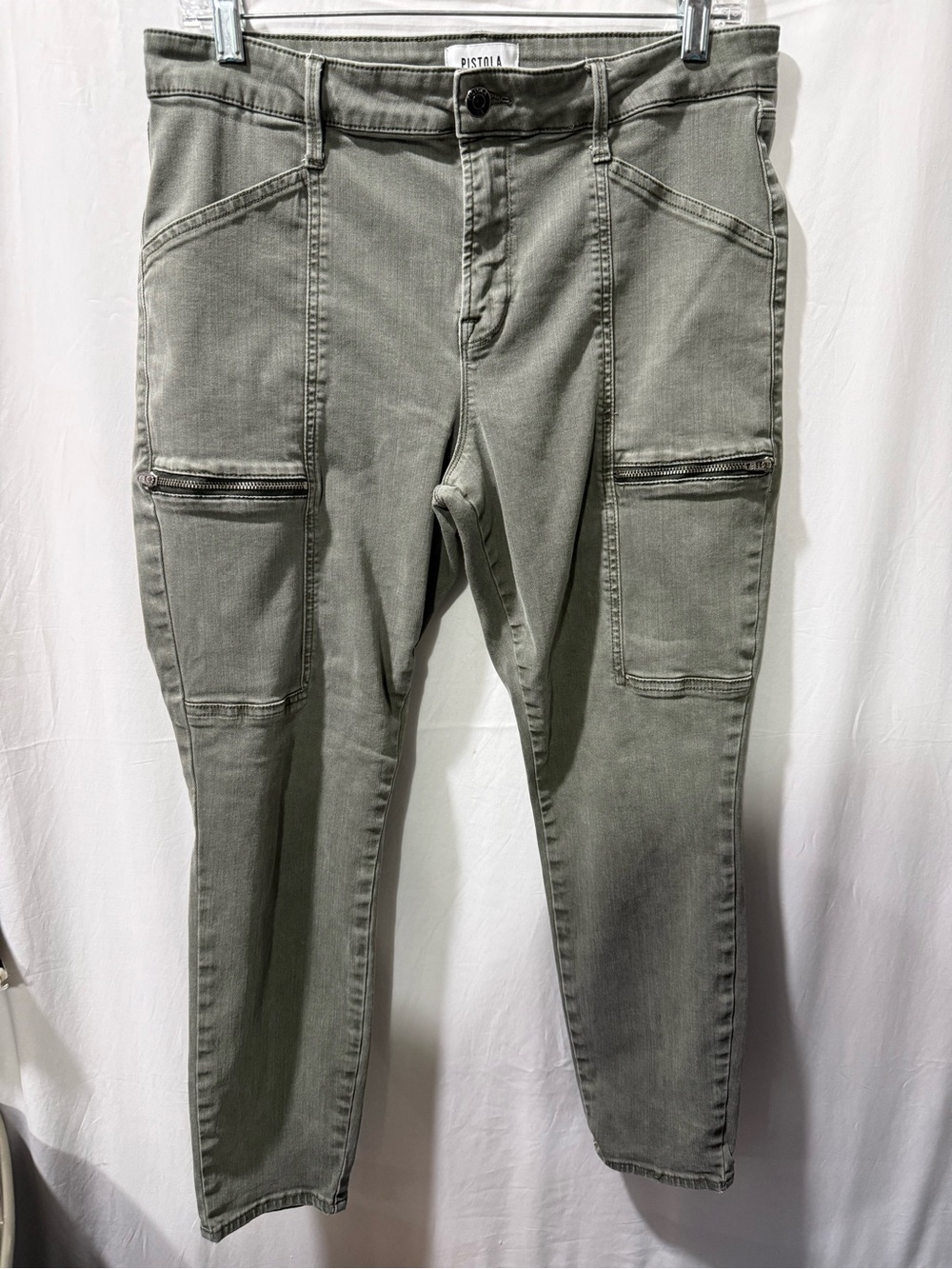 pistola Olive Green Zip Cargo Pants